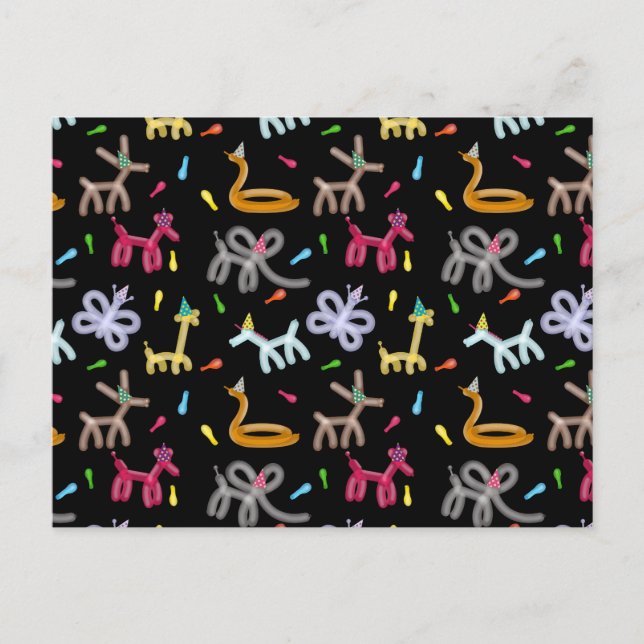 Balloon Animals Kids Party Theme Vykort (Framsida)