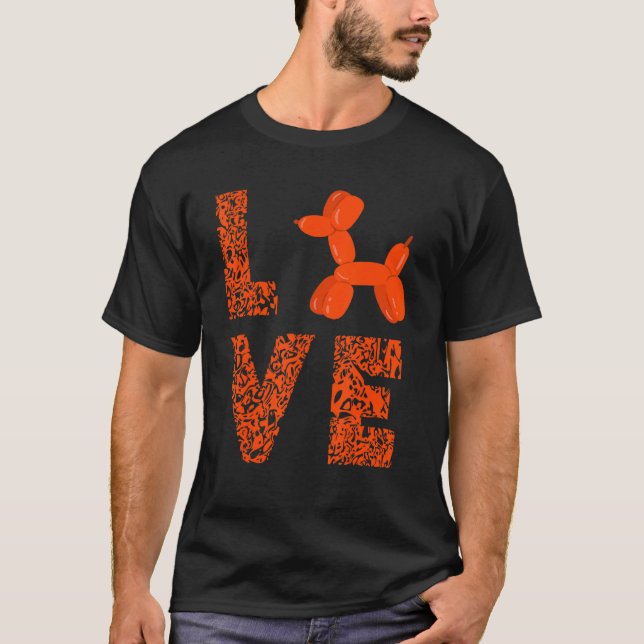 Balloon Artist Leopard Love Balloon Animal Balloon T Shirt (Framsida)
