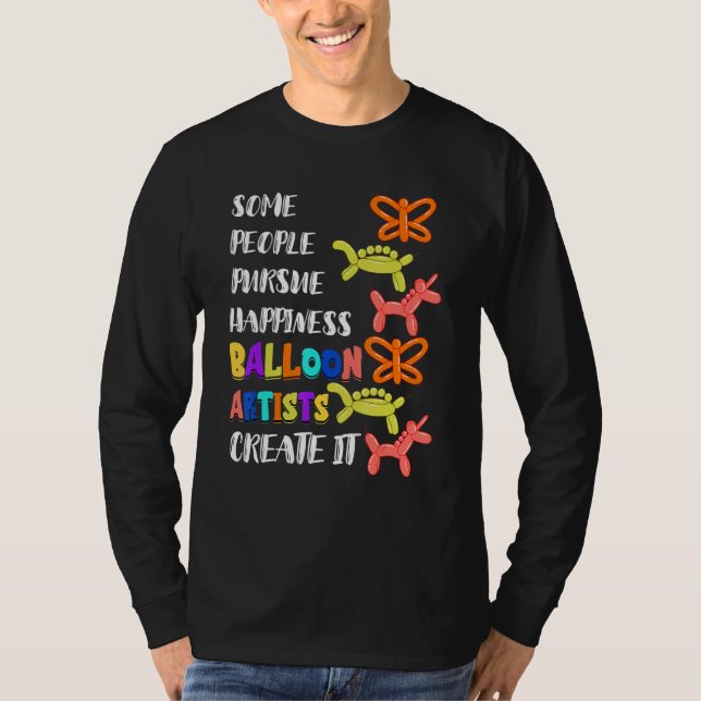 Balloon Artist Twisting Happiness Animal Balloon T T Shirt (Framsida)
