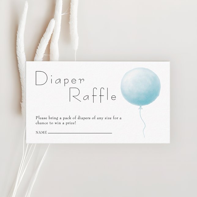 Balloon Baby Boy Shower Diaper Raffle Ticket Tilläggskort (Skapare uppladdad)