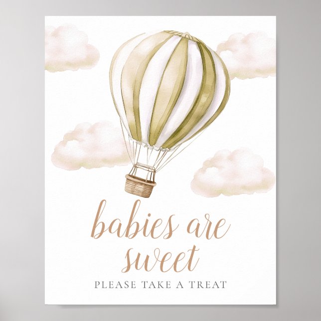 Balloon Baby Shower Sweet Favors Sign Poster (Framsidan)