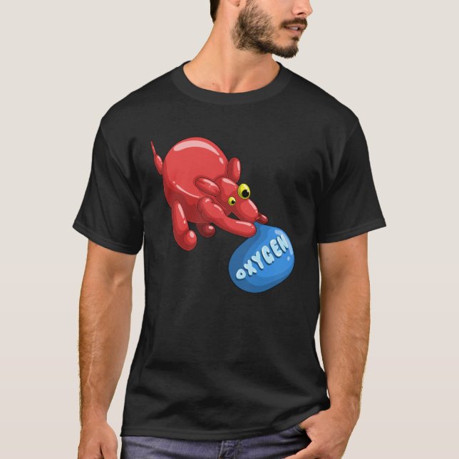 Balloon  Balloon Animal Dog Inhaling Oxygen T Shirt (Framsida)