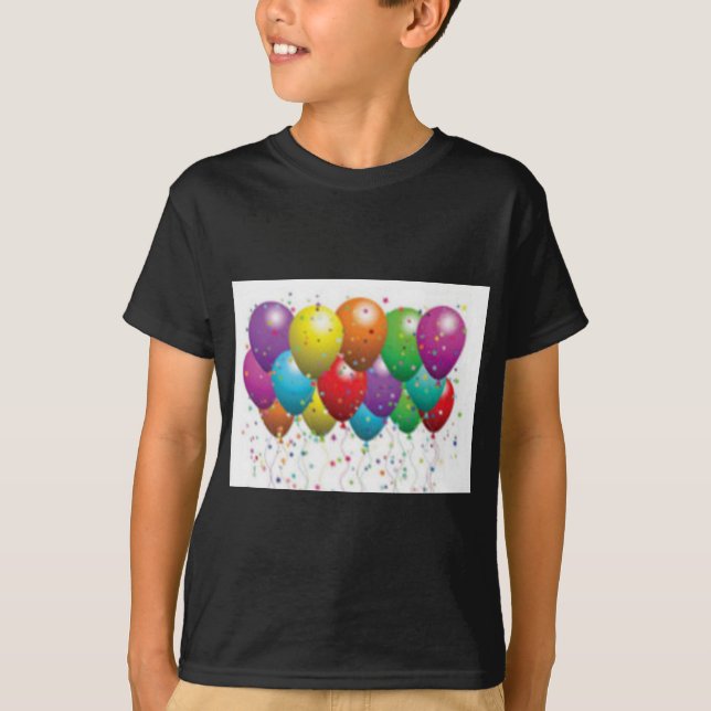 balloon_birthday_card_customize-r11e61ed9b9074290b t shirt (Framsida)