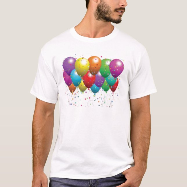 balloon_birthday_card_customize-r11e61ed9b9074290b t-shirt (Framsida)