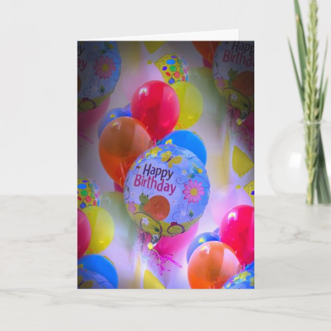 Balloon Birthday Kort (Framsida)