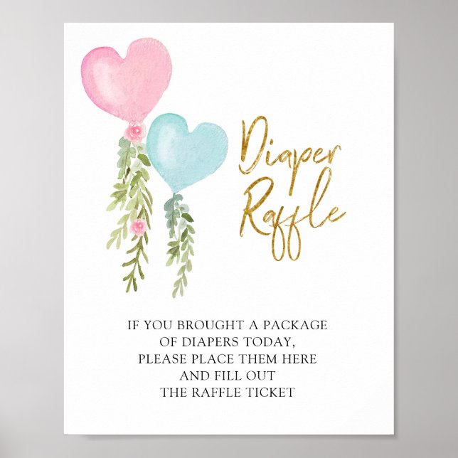 Balloon Boy eller Girl Gender Reveal Raffle Poster (Framsidan)