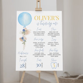 Balloon Boy First Birthday Milestone-signatur Poster