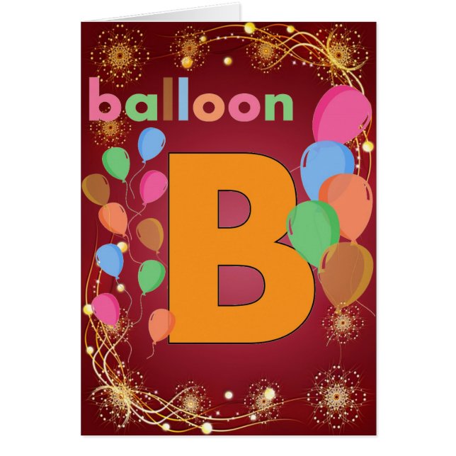 Balloon Brev B Hälsningskort (Framsidan)