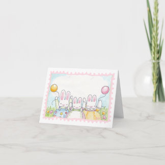 Balloon Bunny Birthday Card Kort