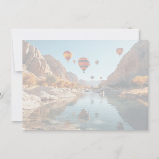 Balloon Canyon Scene Flat Note Card Anteckningskort (Framsida)