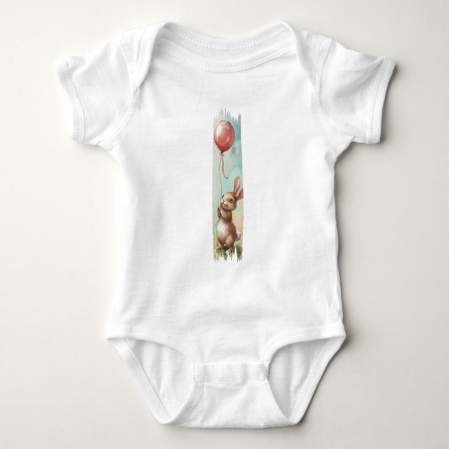 Balloon Daydrömmar Rabbit Brushstroke Paint T Shirt (Framsida)