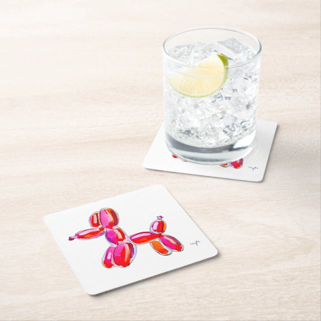 Balloon Dog Underlägg Papper Kvadrat (Insitu)