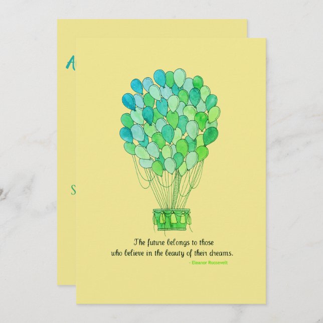 Balloon Dreams Party Inbjudan (Fram/baksida)