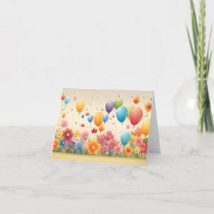 Balloon Fiesta Birthday Card Tack Kort