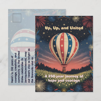 Balloon Fireworks 1776–2026 Backyard Party Invite! Vykort