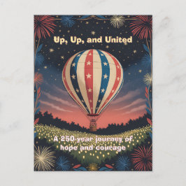 Balloon Fireworks 1776–2026 Backyard Party Invite! Vykort