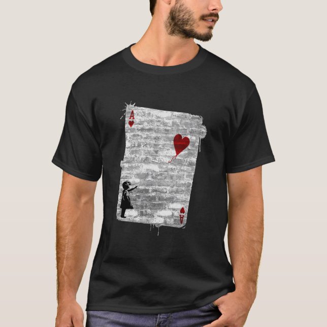 Balloon Girl Ace of Heart - Cardistry Gift T Shirt (Framsida)