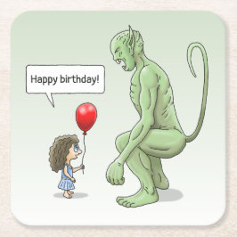 Balloon Girl och Goblin Underlägg Papper Kvadrat