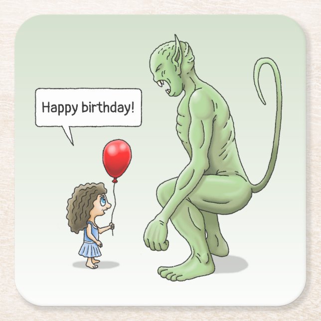 Balloon Girl och Goblin Underlägg Papper Kvadrat (Framsidan)