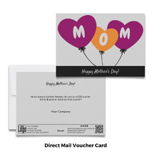 Balloon Heart Lycklig Mors dag Voucher Julkort