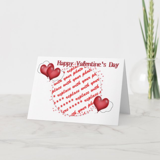 Balloon Hearts Valentine - snart är vi tillsammans Helgkort (Framsida)