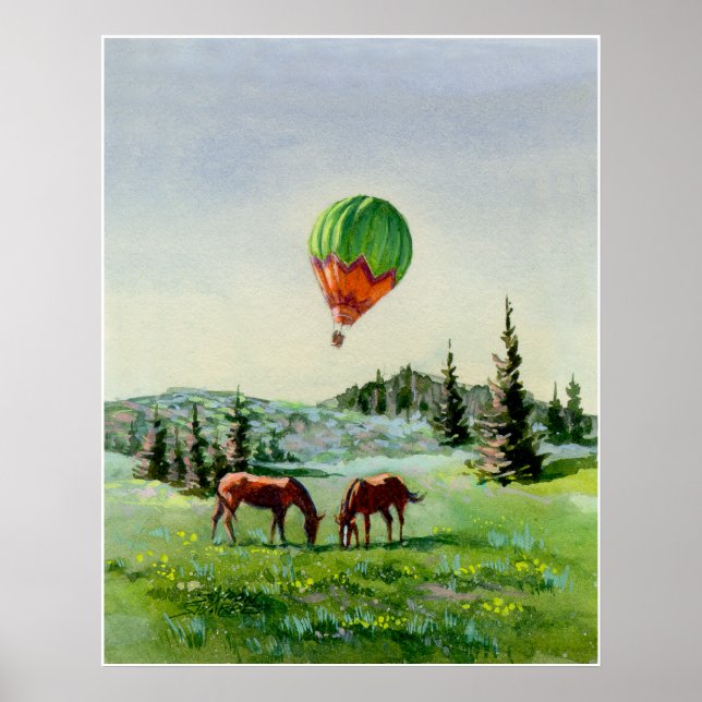 BALLOON & HORSES by SHARON SHARPE Poster (Framsidan)