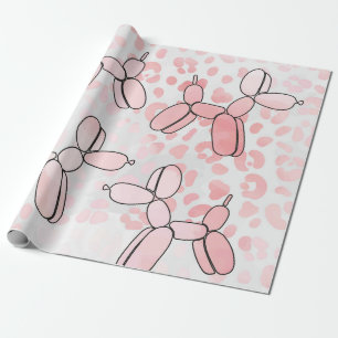 Balloon Hund Leopard Rosa Mönster Presentpapper