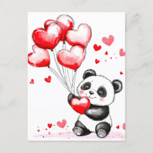 Balloon Panda Kärlek i Luft Helg Vykort