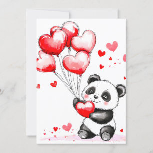 Balloon Panda Kärlek i Luft Julkort