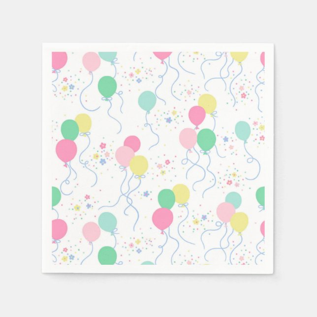 Balloon Party Cocktail Napkins Pappersservett (Framsidan)