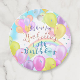 Balloon Pastel Birthday Gåvor Etiketter