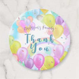 Balloon Pastel Birthday Gåvor Etiketter