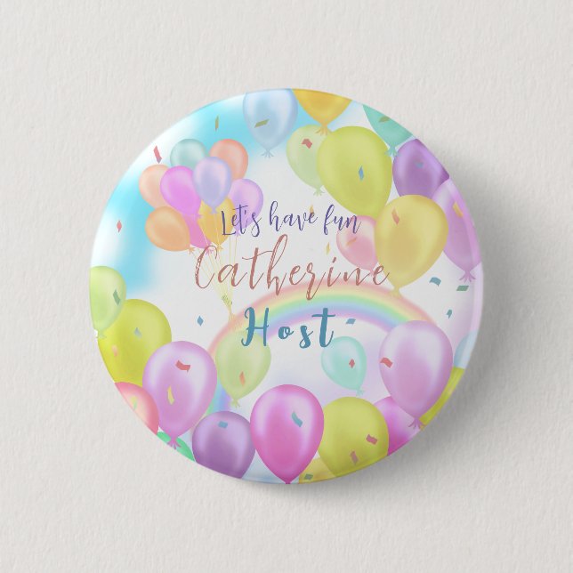 Balloon Pastel Birthday Knapp (Framsida)