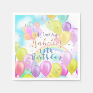 Balloon Pastel Birthday Pappra Tallrikar Pappersservett