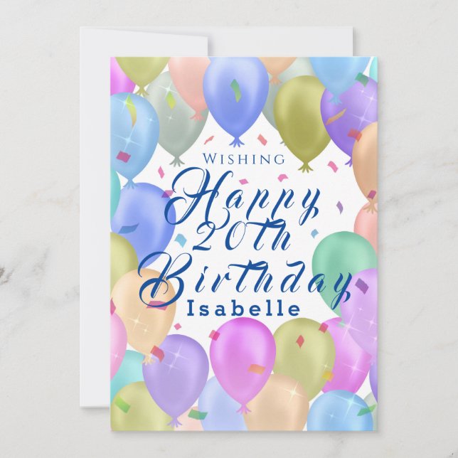 Balloon Pastel Julkort (Framsida)