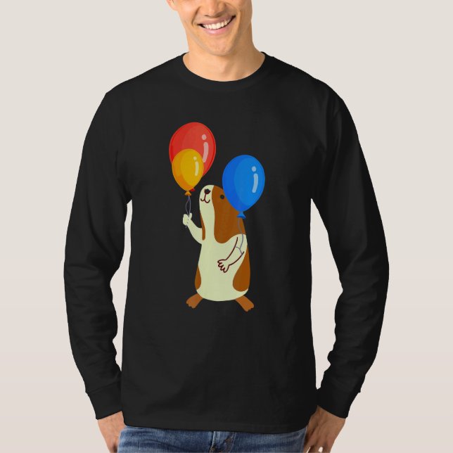 Balloon Pig Graphic Guinea Pig Owner Pet Cavy Anim T Shirt (Framsida)