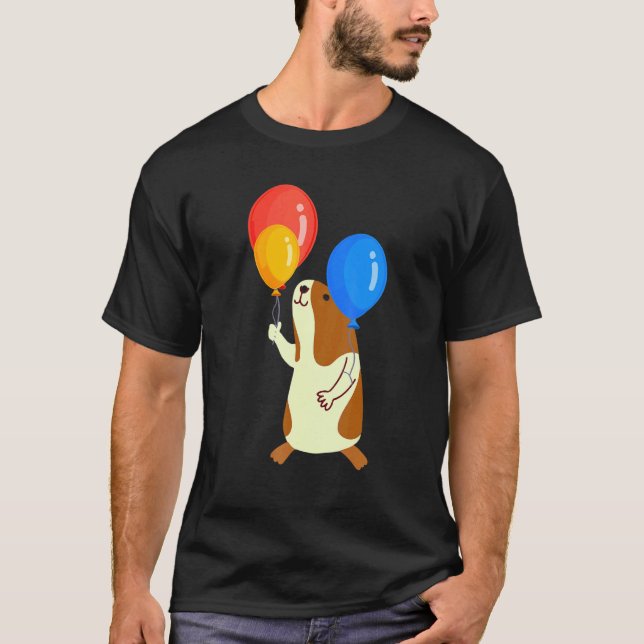Balloon Pig Graphic Guinea Pig Owner Pet Cavy Anim T Shirt (Framsida)