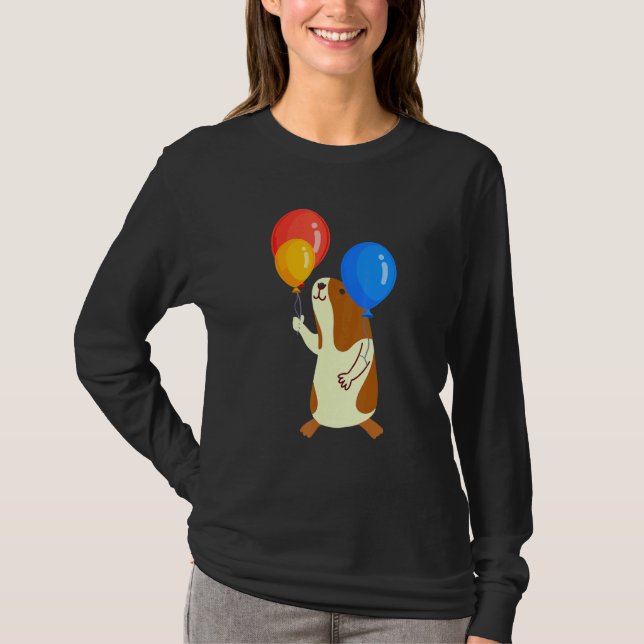 Balloon Pig Graphic Guinea Pig Owner Pet Cavy Anim T Shirt (Framsida)