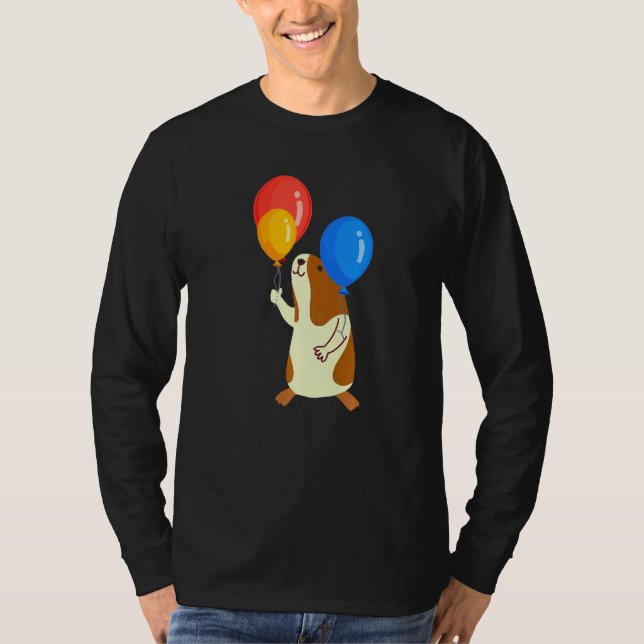 Balloon Pig Graphic Guinea Pig Owner Pet Cavy Anim T Shirt (Framsida)