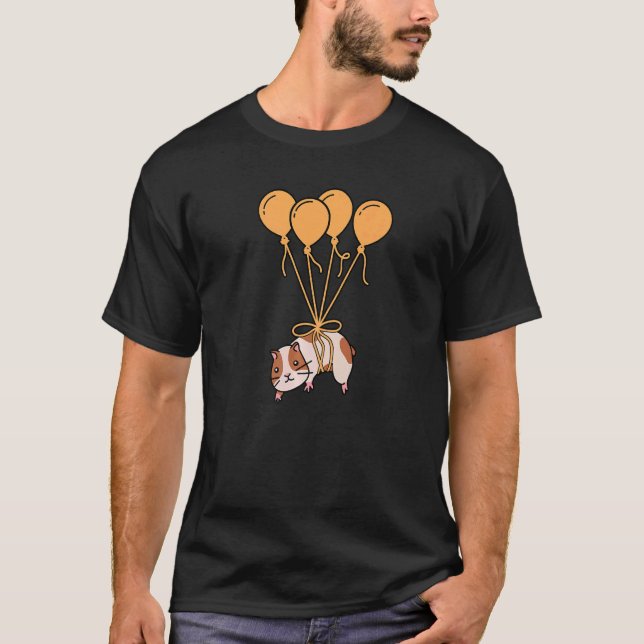 Balloon Pig Graphic Guinea Pig Owner Pet Cavy Anim T Shirt (Framsida)
