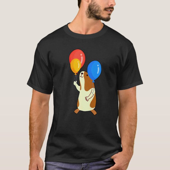 Balloon Pig Graphic Guinea Pig Owner Pet Cavy Anim T Shirt (Framsida)