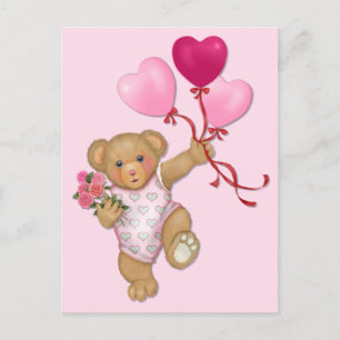 Balloon Teddy Vykort