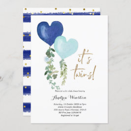 Balloon Twin Boy Shower-inbjudan Inbjudningar