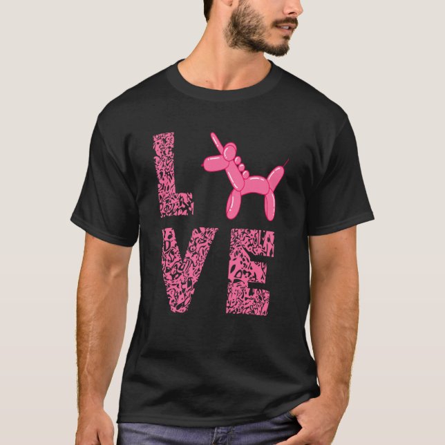 Balloon Twisting Unicorn Love Balloon Artist Ballo T Shirt (Framsida)