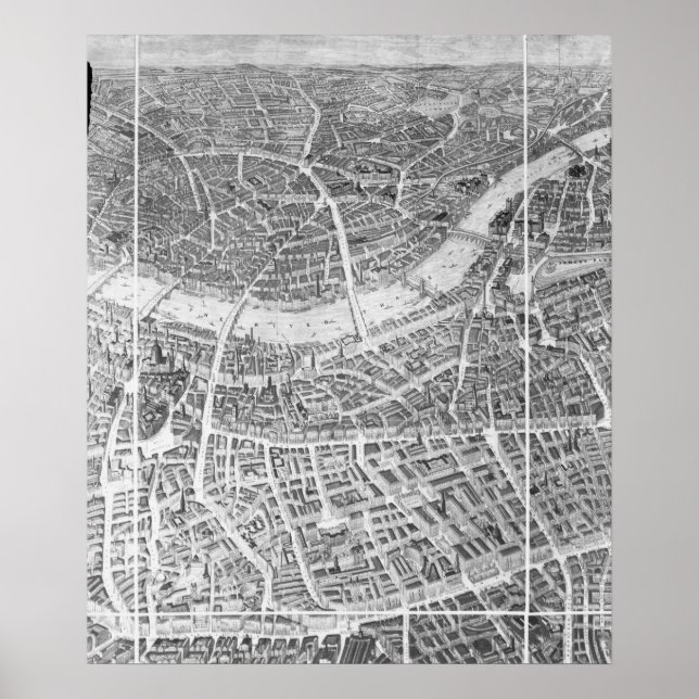 Balloon View of London, 1851 Poster (Framsidan)