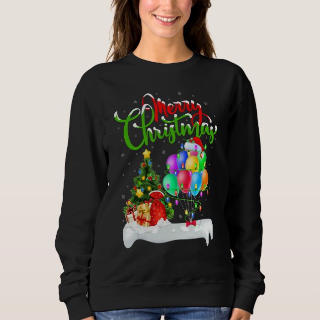 Balloon   Xmas Decorations Santa Balloon Christmas T Shirt (Framsida)