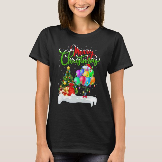 Balloon   Xmas Decorations Santa Balloon Christmas T Shirt (Framsida)