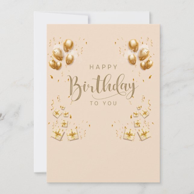 Ballooner från grattis på födelsedagen guld inbjudningar (Framsida)