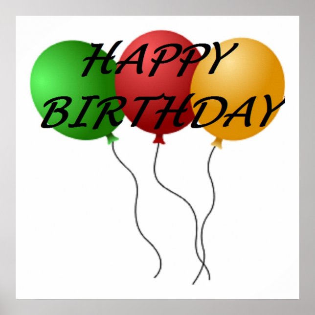 BALLOONER ’GRATTIS PÅ FÖDELSEDAGEN’ POSTER (Framsidan)