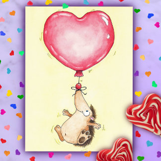 BALLOONG HEDGEHOG vykort av Nicole Janes
